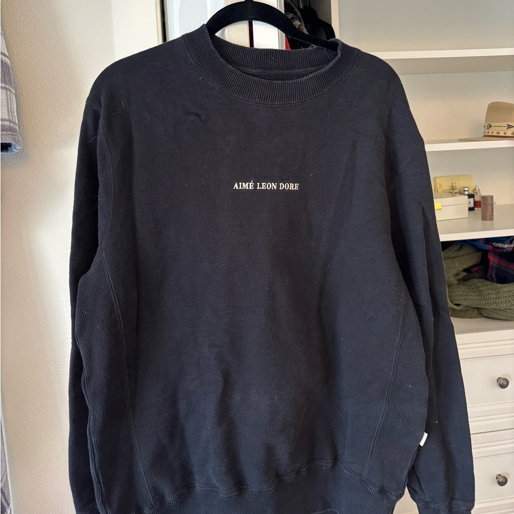 Aime Leon Dore Classic Black Crewneck Sweatshirt